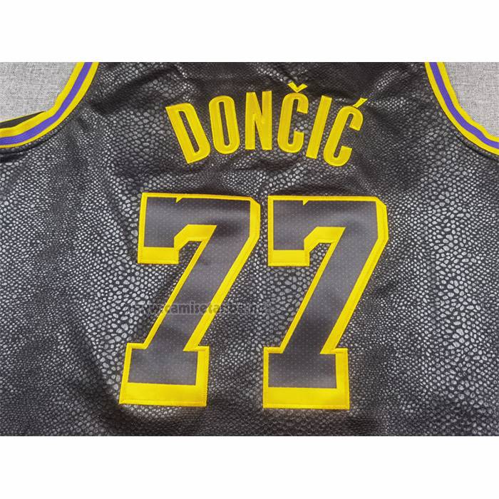 Camiseta Nino Los Angeles Lakers Luka Doncic NO 77 2024-25 Negro
